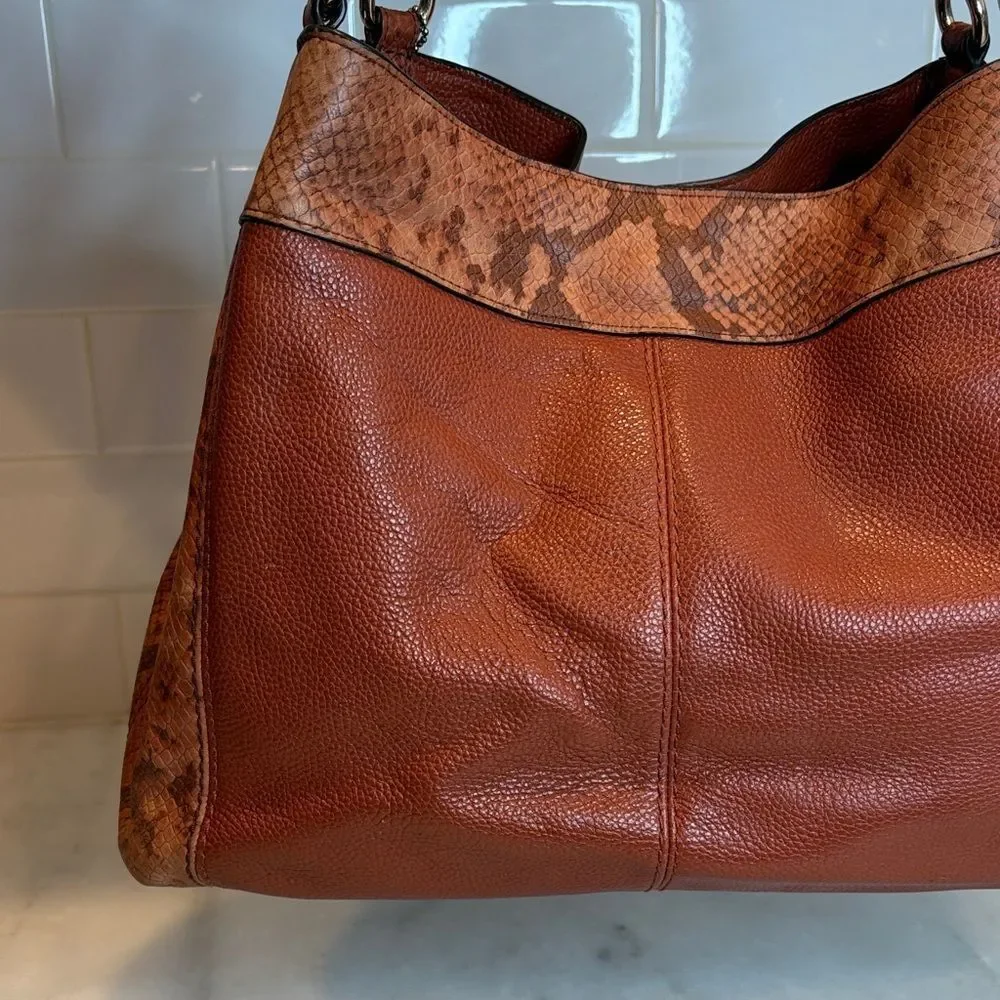 Coach Bag Purse Handbag Lexy Leather Snakeskin Pocketbook Shoulder Bag - HTF